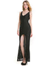 V-Neck Halter Dress Banquet Dress Slit Lace Dress