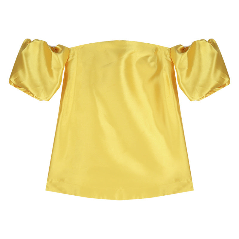 Off Shoulder Bubble Sleeve Shirt Women''s Summer French