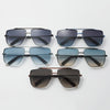 Twin-beam Metal Sunglasses For Men