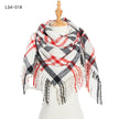 Yarn Stripe Grid Polyester Long Fringed Bristles Square Scarf Women Men's Bib Shawl