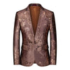 Men's Floral Suit Casual Small Suit Gilding Printed Coat Men