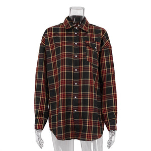 Wear Checkered Shirts For Autumn Women's Clothing In Europe And America