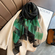 Contrast Color Warm Scarf Fashionable Stylish Long Shawl Silk Blended Textile Scarf