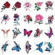 Black Rose Flower Butterfly Personalized Pattern Tattoo Sticker