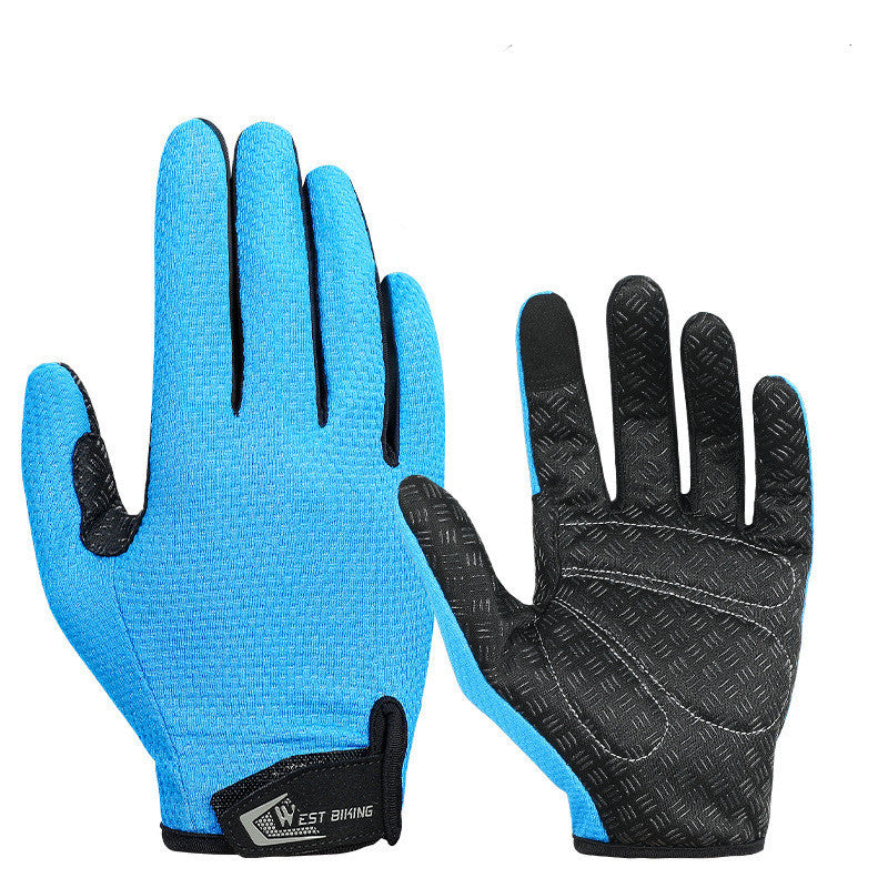 Bicycle Riding Long Finger Gloves Shock Absorption Non Slip Touch Screen