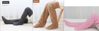 Over Knee High Fuzzy Long Socks Winter Warm Cold Leg Knee Joint Cold-proof Stockings Home Floor Sleeping Socks