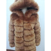 Alpscommerce Fox Fur Coat Women's Mid-length