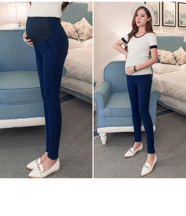 Slim Simple High Waist Pregnant Belly Lift Pants Pencil Pants