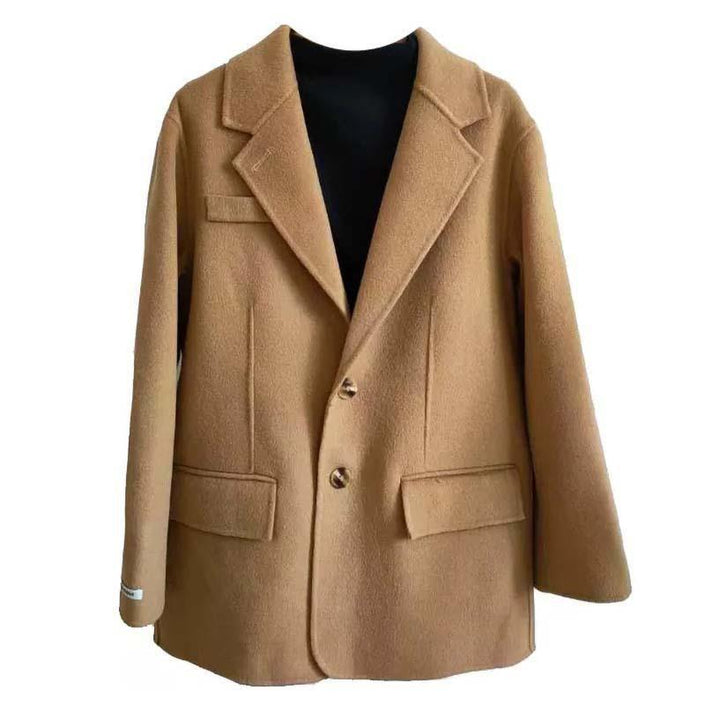 Double-sided Cashmere Women's Short Retro Woolen Coat