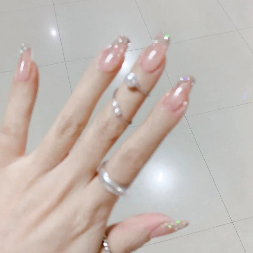 Fake Fairy Long Wearing Armor Breaking Diamond Butterfly Nail Stickers