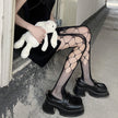 Hot Girl Sexy Jacquard Pantyhose Butterfly Mesh Stockings