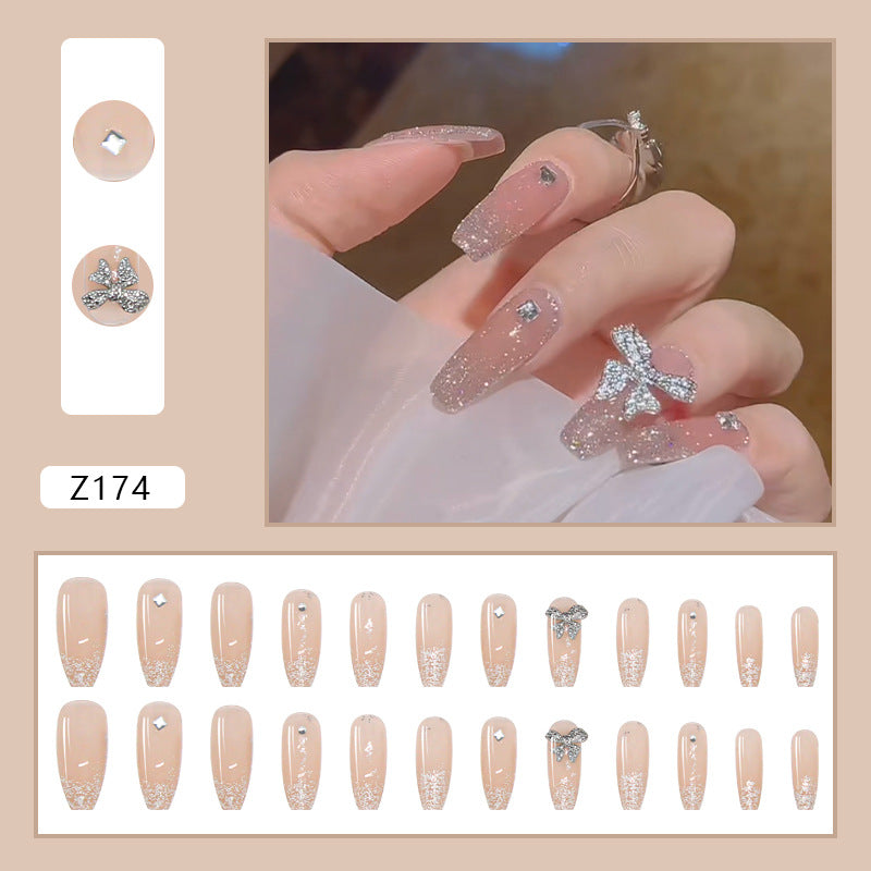 Fake Fairy Long Wearing Armor Breaking Diamond Butterfly Nail Stickers