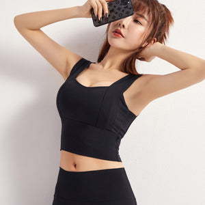 Yoga Crop Top For Women Sports Bra Sexy Underwear Push Up Bras Solid Athletic Vest Gym Fitness Shirt Sport Running Sportswear