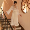 Wedding Kimono Satin Long Bathrobe