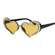 European And American New Peach Heart Diamond Sunglasses Female Cute Cat Eye Heart Shape