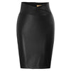 NEW Women Skirts Faux Leather Wrap Waist Back