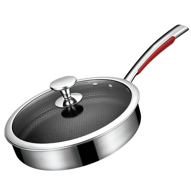 Stainless Steel Honeycomb Pan Cooking Skillet Steak Pan Saucepan