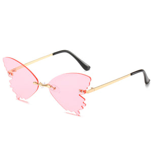 Butterfly Rimless Sunglasses Street Shooting Funny Sunglasses