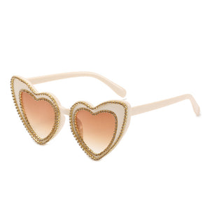 Fashion Peach Heart Diamond Sunglasses