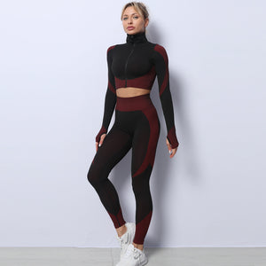 3PCS Yoga Set Seamless Sport Set Women Gym Clothing  Outfits Tracksuits