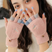 Knitted Plus Fluff Flip Gloves