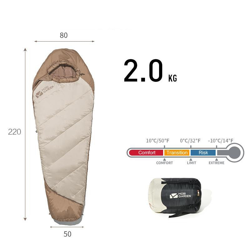 Sleeping Bag Mummy Outdoor Camping Thickened In Winter