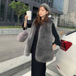 Fox Fur Vest Women's Mid-length Coat