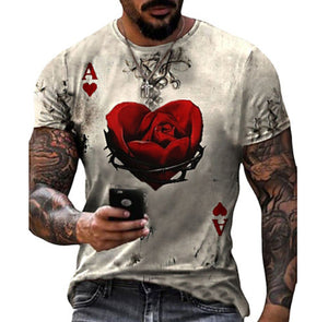 3D Digital Round Neck Short Sleeve T-Shirt