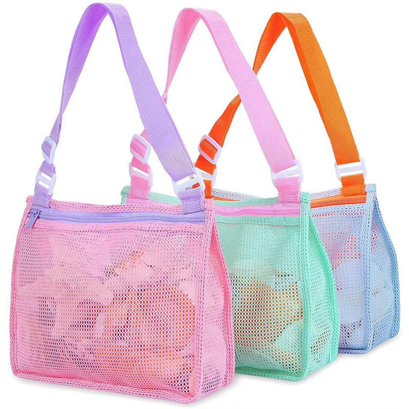 Powerful Storage Beach Toy Mesh Bag Kids Shell Collecting Bag Beach Toy- Swimming Accessories Bag Storage Net Toy