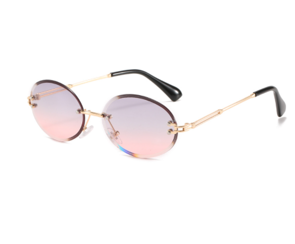 Frameless Personality Small Round Frame Explosive  Women