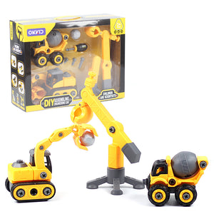 Build Set Of 2+1 Take Apart Construction Trucks Assembly Toy Children's Set