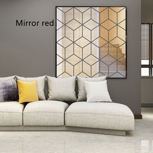 Diamond Mosaic TV Background Wall Mirror Wall Sticker