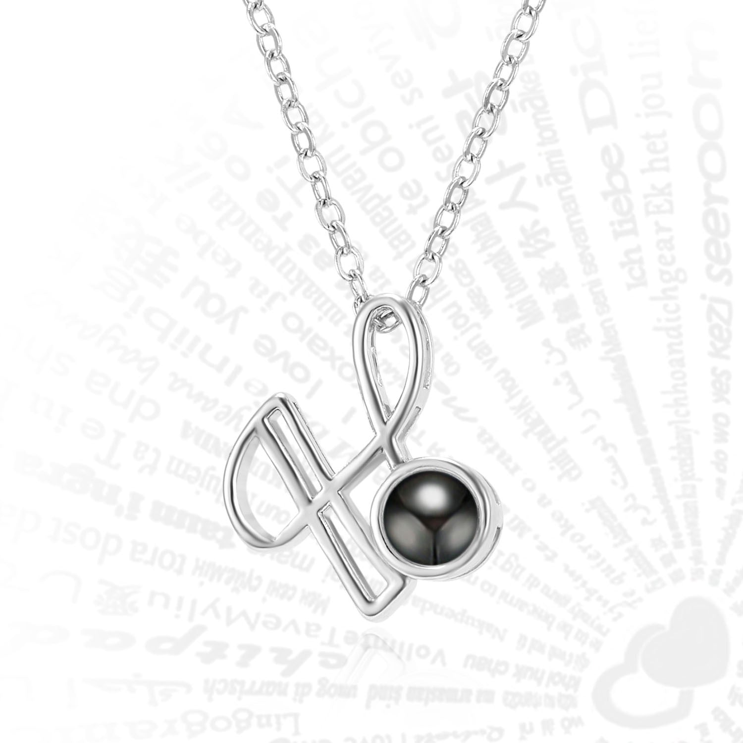 26 Letters Pendant In 100 Languages I Love You Projection Necklace