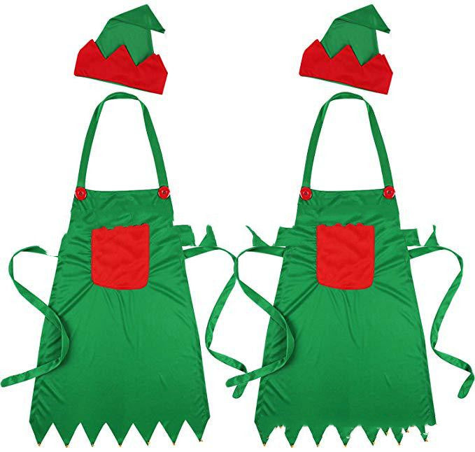 Christmas Elf Apron Kids Dress Up Set