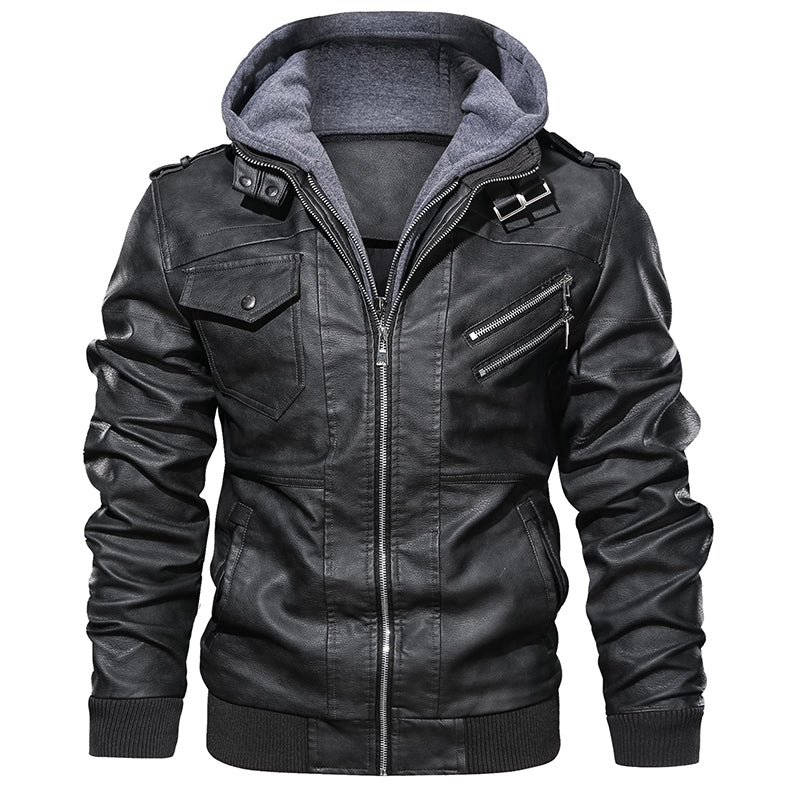 Men Leather Jackets Autumn Casual Motorcycle PU Jacket Biker Leather Coats