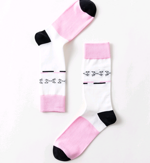 Contrast men's personality cotton socks geometric stockings