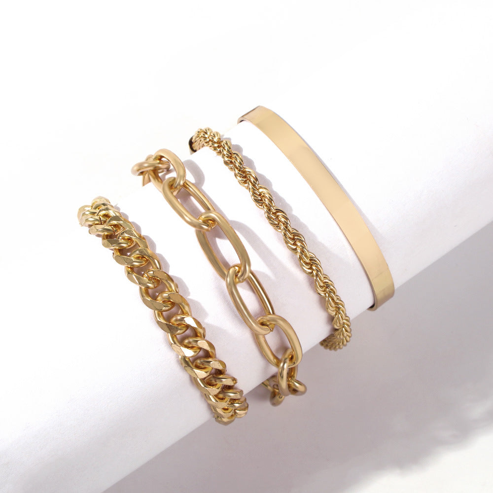 Thick chain alloy bracelet