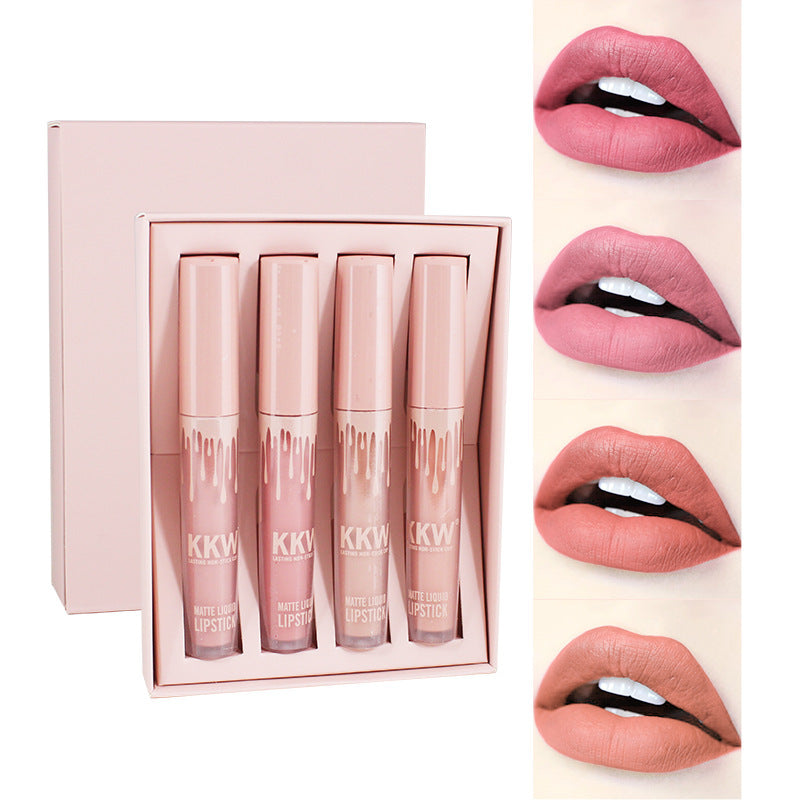 4pcs/set Lip Gloss Woman Makeup Set