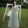 Green wedding banquet sister group dress