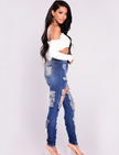 Alpscommerce hole jeans trousers feet high waist pants