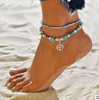 Yoga Anklet Turtle Bracelet Beach Pendant Starfish Pearl Retro Turtle Anklet