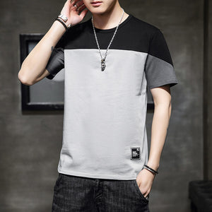 Men's stitching loose casual T-shirt