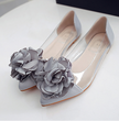 Low to help shallow mouth women's shoes flowers flat with pointed shoes