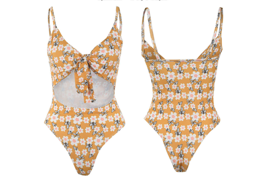 Alpscommerce tie knot print one-piece swimsuit