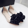 Low to help shallow mouth women's shoes flowers flat with pointed shoes