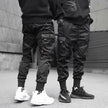 Ribbons Harem Joggers Men Cargo Pants Streetwear Hip Hop Casual Pockets Cotton Track Pants