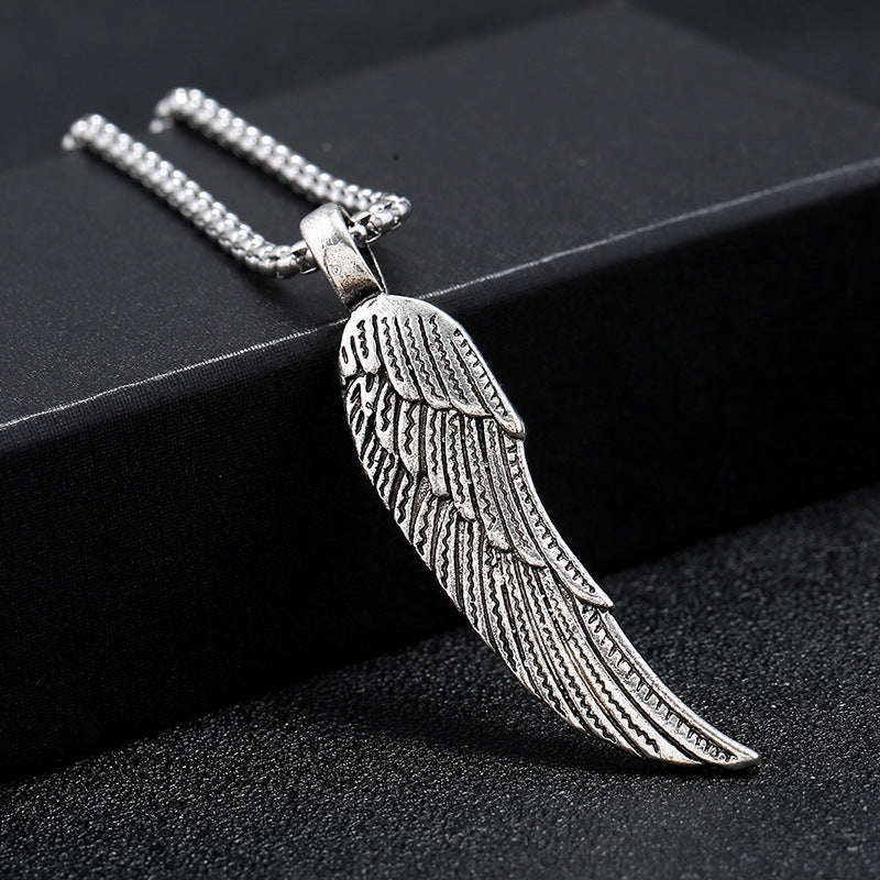 Hip-hop personality trendy brand men's feather necklace