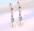 Zircon Pearl Silver Earrings