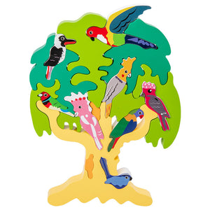 Wooden Bird Tree Three-dimensional Jigsaw Puzzle Diy Panel Early Education Parent-child New Toy