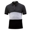 Colorblock stand collar short sleeve T-shirt polo